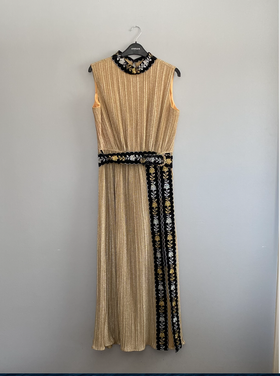 70s gold party dress