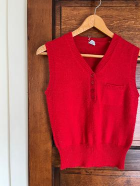 Red sweater vest