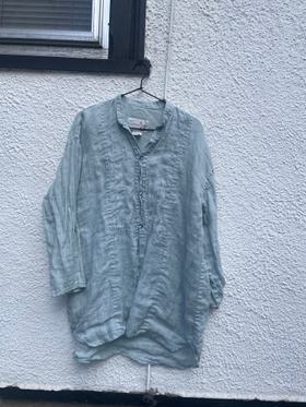 Vintage Flax Linen Tunic Shirt