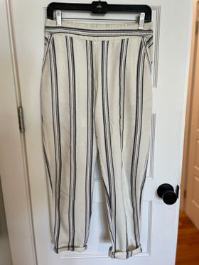 Striped cotton maternity pants