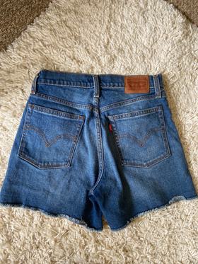High-waisted denim cutoff shorts