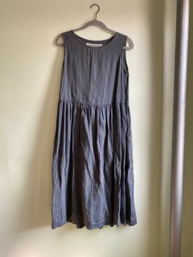 Smock linen dress in MAXI length
