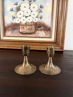 Vintage brass candlesticks set