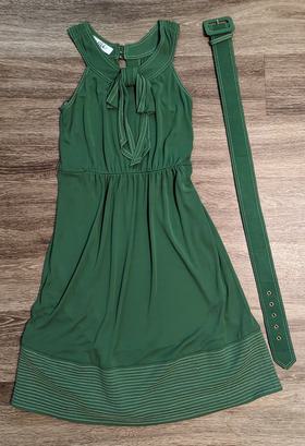 Green Bow Dress with Matching Belt