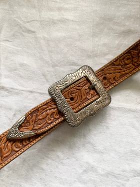 Leather Tooled Belt