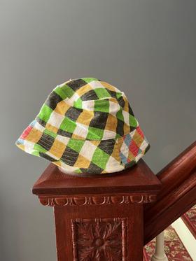 Checkered Linen Bucket Hat