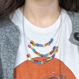 Multicolor Stone Layered Necklace