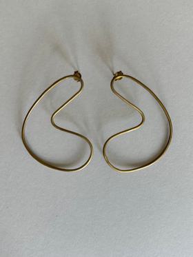 Gold Asymmetrical Abstract Earrings