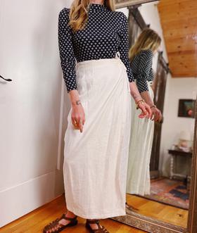 Ivory Linen wrap skirt