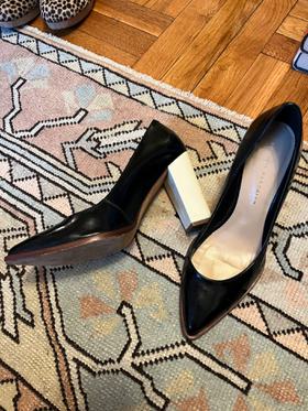 Black Patent Pointed Toe Pumps