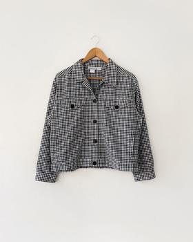 90s gingham cotton jacket