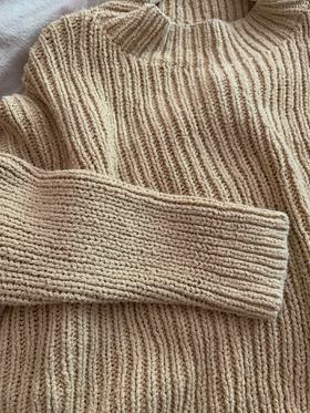 Rib Boucle Pullover in Straw