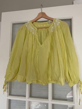 Yellow embroidered blouse