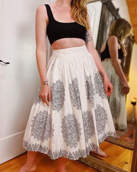 Full print cotton skirt