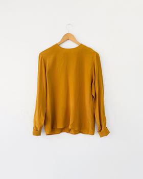 90s marigold silk blouse