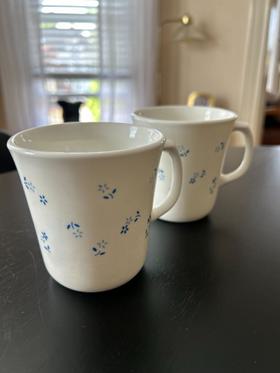 Vintage Corningware Provincial Blue Mugs