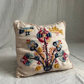 Vintage Embroidered Decorative Pillow
