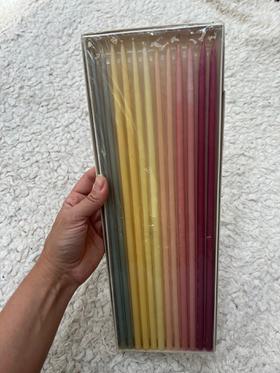 12 pastel candle tapers