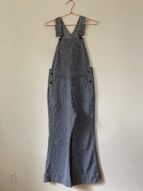 Railroad stripe overalls