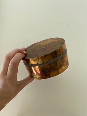 Vintage oval brass box