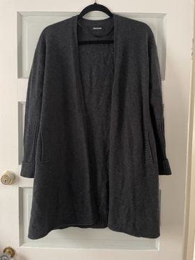 Cashmere Charcoal Open Cardigan