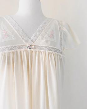 Cream maxi nightgown made in USA