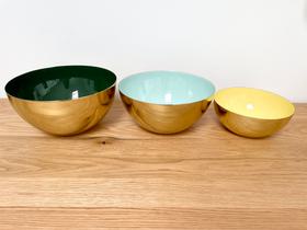 Brass/enamel nesting bowls