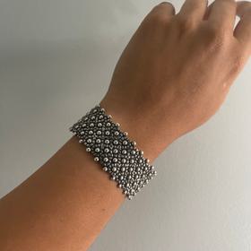 Sterling Silver Beaded Bangle