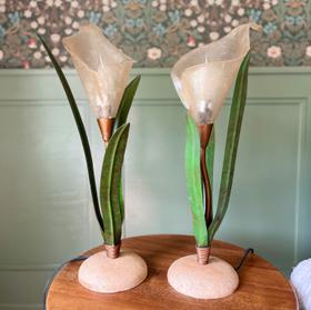 Pair of Vintage Calla Lily Lamps