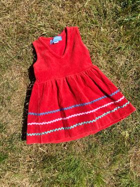 Plush Corduroy Ric-Rac Knit Dress