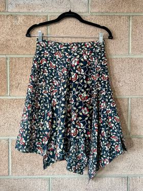 Floral Silk Handkerchief Skirt