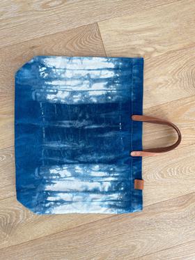 Hand dyed oversized canvas tote