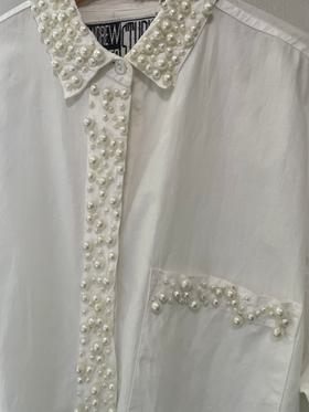 Pearl Embellished Button Down