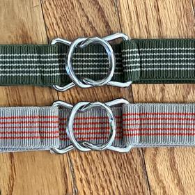 Two elastic metal clasp belts