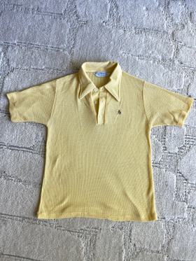 Yellow Open-weave Knit Polo