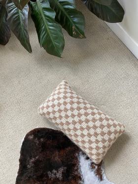 Checkered Crochet Throw Pillow