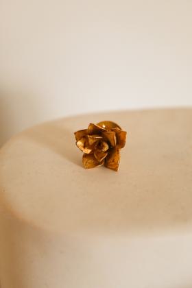Gold-Plated Succulent Pin (Solid Brass)