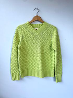 Vintage Lime Green Cotton Knit Sweater