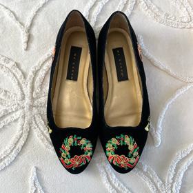 Embroidered Christmas Loafers/Flats