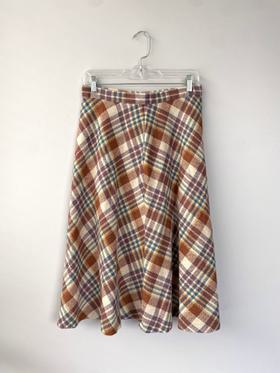 Classic Plaid Wool Skirt