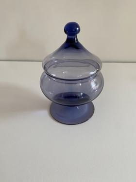 Purple Glass Container with Lid
