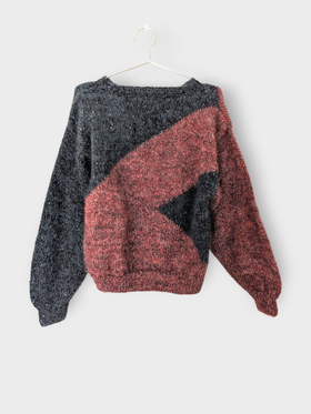 Vintage Color Block Wool Sweater