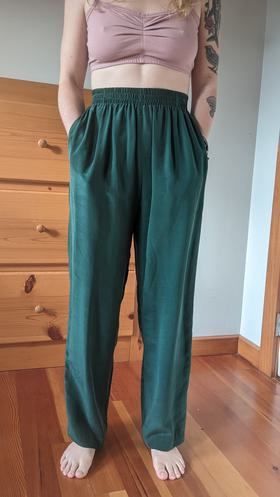 Green Silk Pants