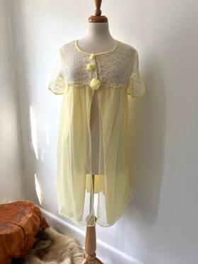 Yellow lace Peignoir robe