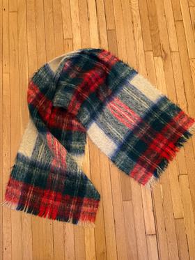 Large plaid wool scarf