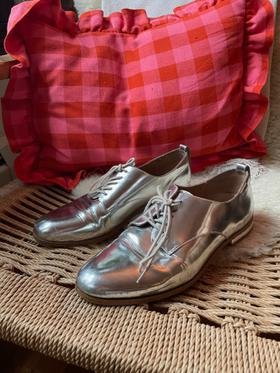Silver Patent Leather Oxfords