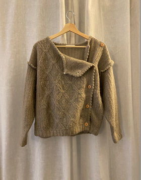 Tan Sweater with Side Buttons