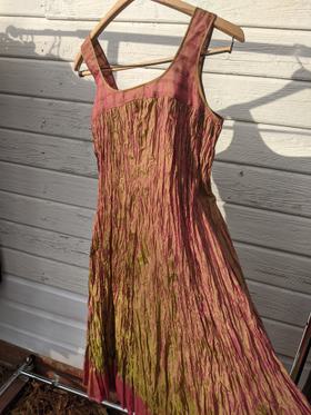 Fortuny pleated silk dress with jacket