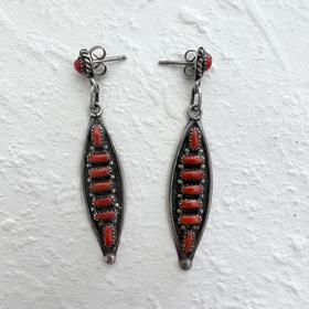 Florenda Lonasee Zuni Coral Earrings