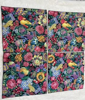 Vintage Colorful Garden Napkins